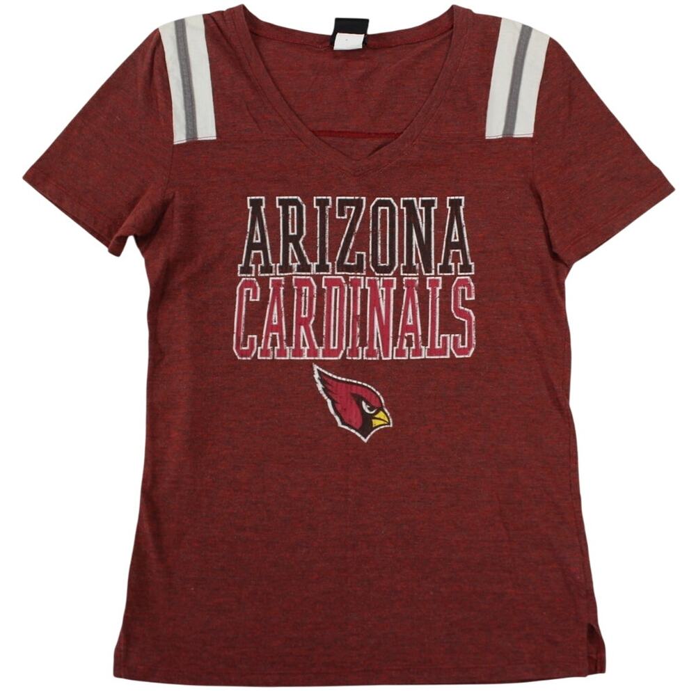Arizona Cardinals NFL Womens Team Apparel Red V Neck T Shirt Size Large